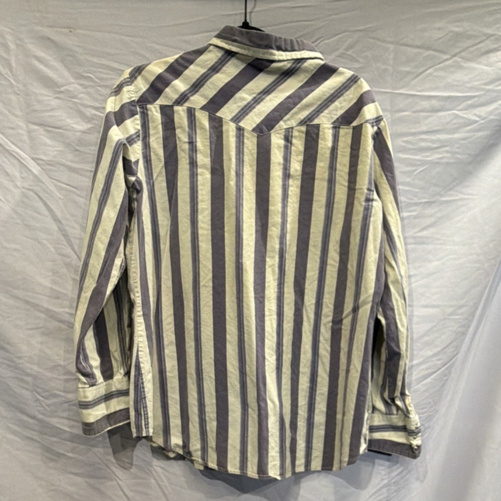 Vintage Lee Cotton Striped Purple White Button - Picture 4 of 6